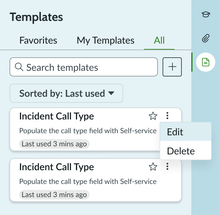 template tile menu