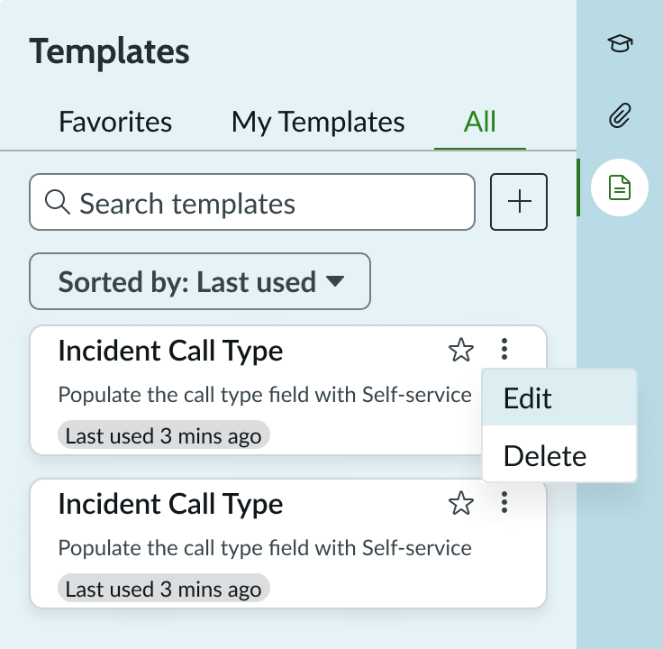 template tile menu