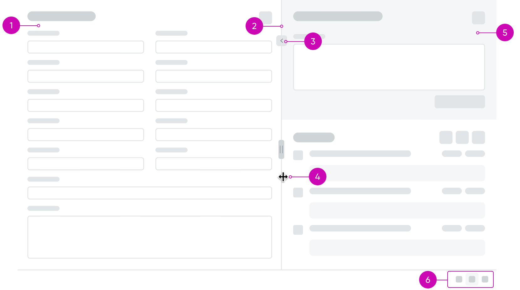 anatomy of the resizable pane component