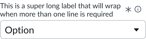 Shows component with wrapped label text