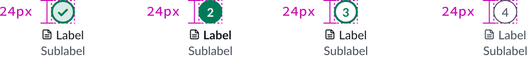 default numbered stepper