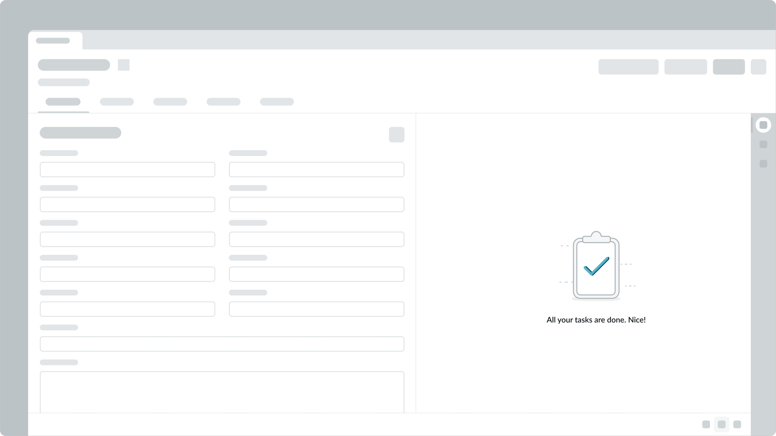 completed task message for empty state
