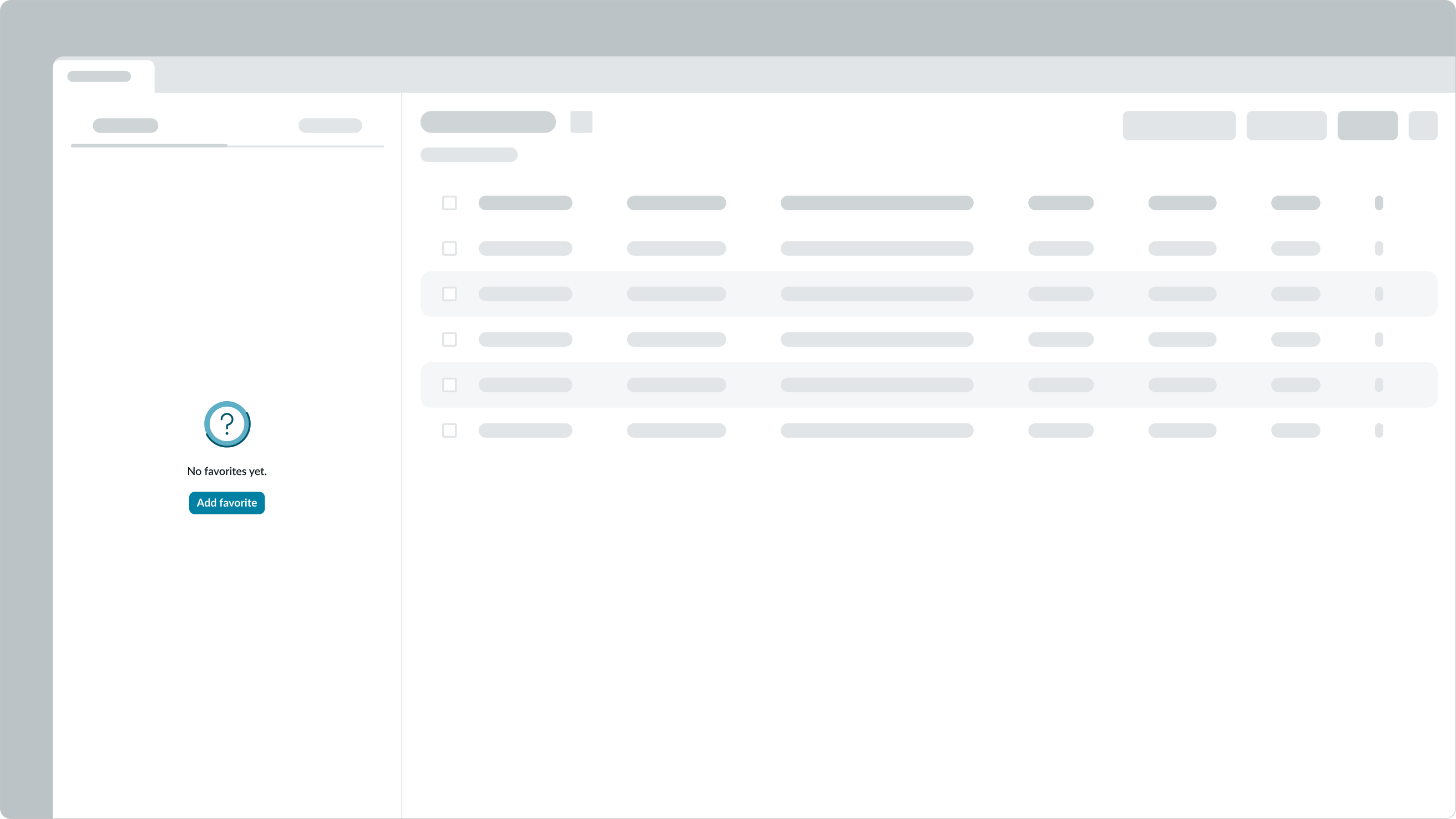 no data message for empty state