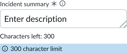 counter showing character limit for the field