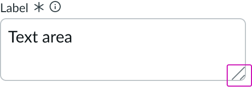 Shows the configurable resize control in the lower right corner of the input field