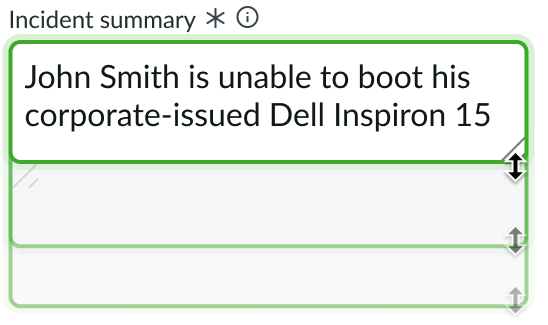 input field resized vertically
