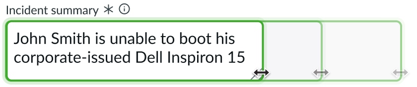 input field resized horizontally