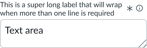 Shows component with wrapped label text