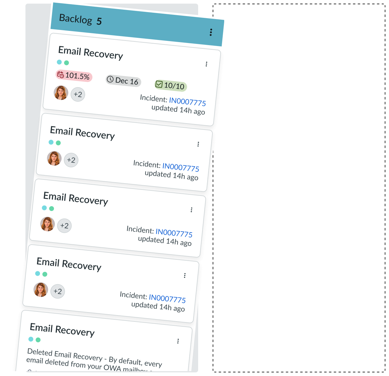 Kanban board vertical lane drop