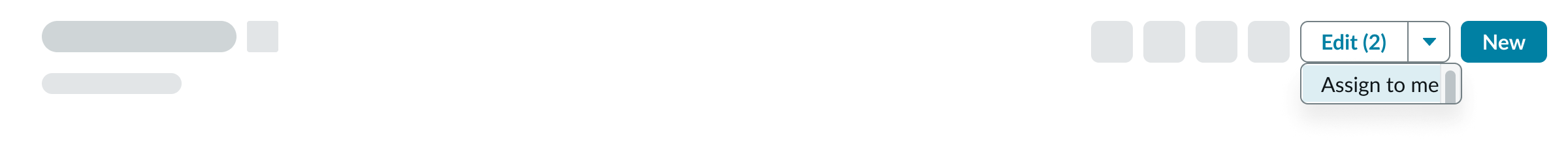 Shows an example of declarative actions in the list header component