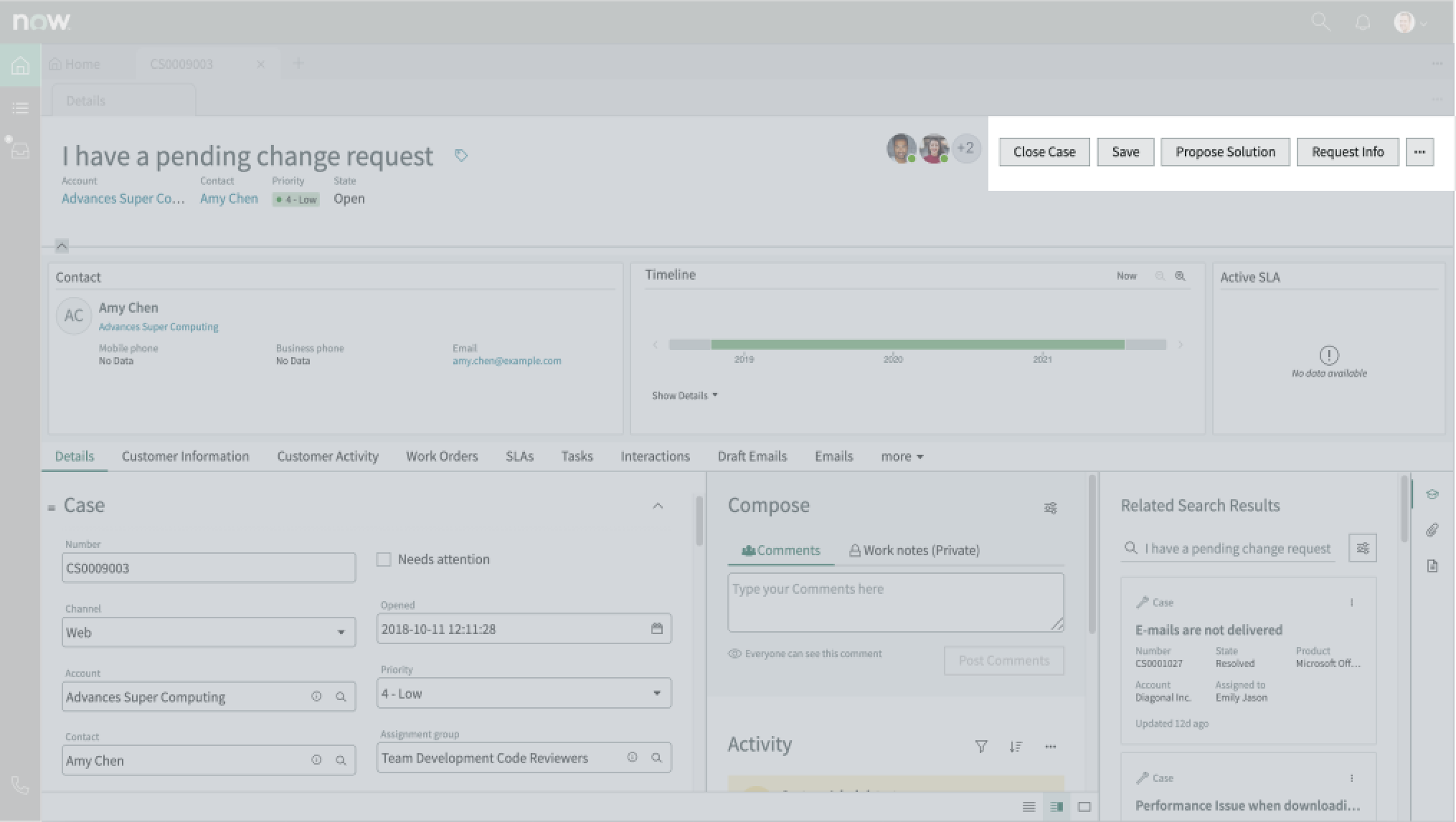 Shows the action bar component highlighted on the page