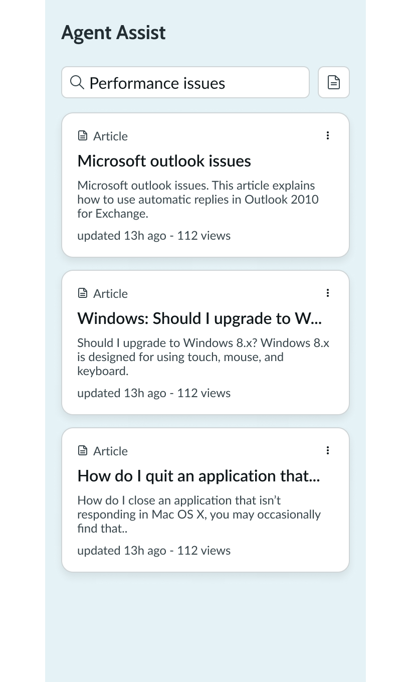 agent assist in a right-to-left language