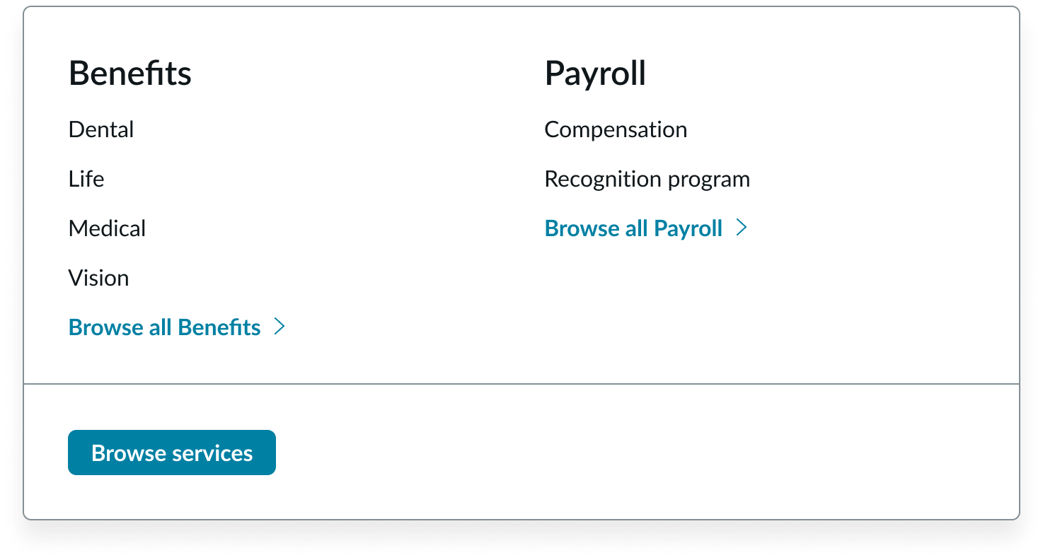 2 groups of links in the canvas menu