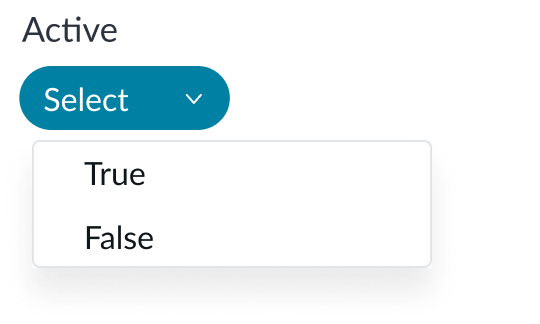 Shows the selection popover for true/false filter values