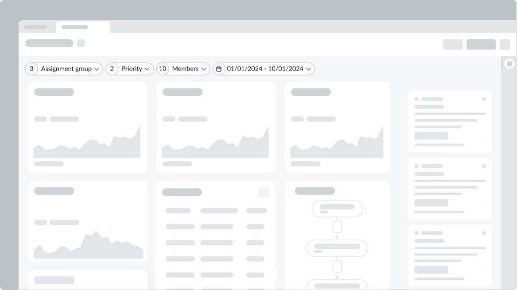 single row of filters on a page
