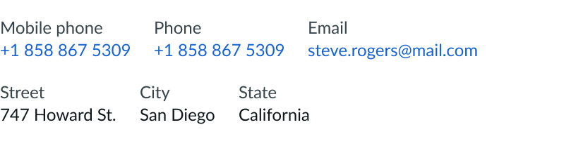 body for contact card