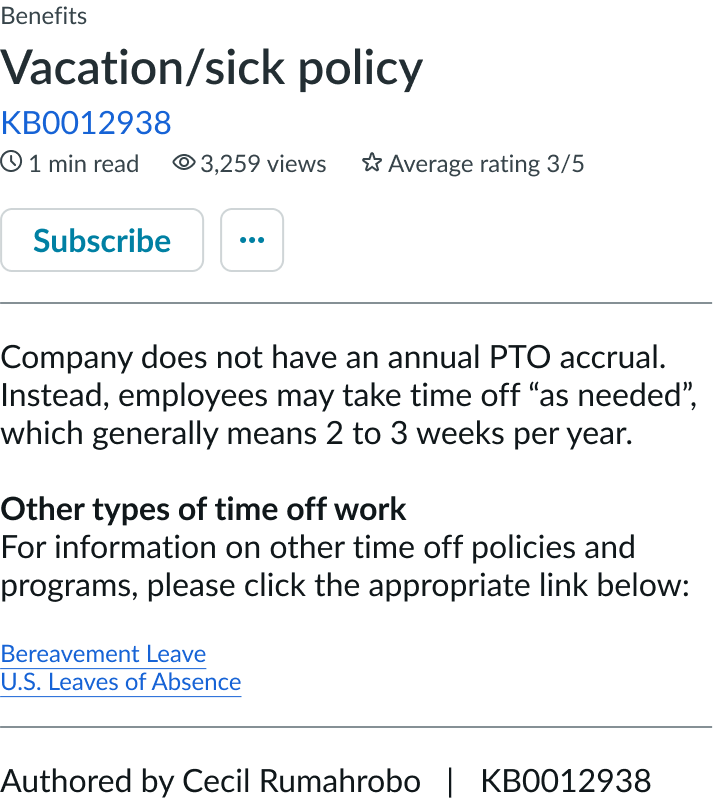  knowledge content showing complete article content in view