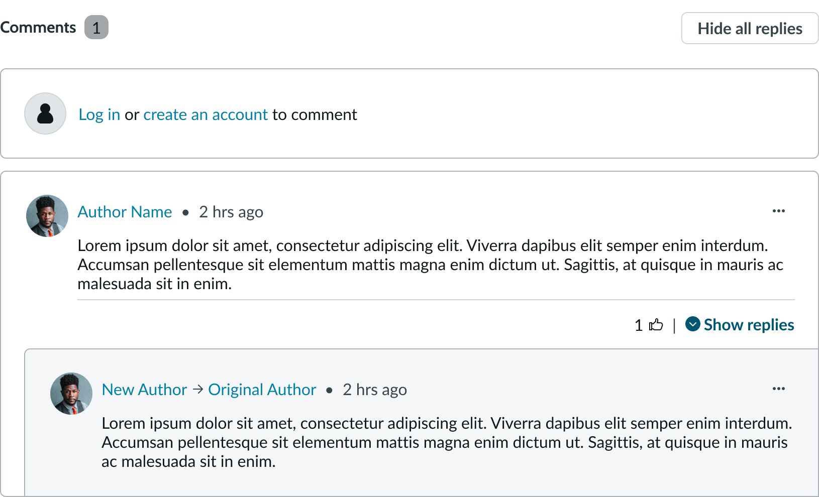unauthenticated user view of nested comments