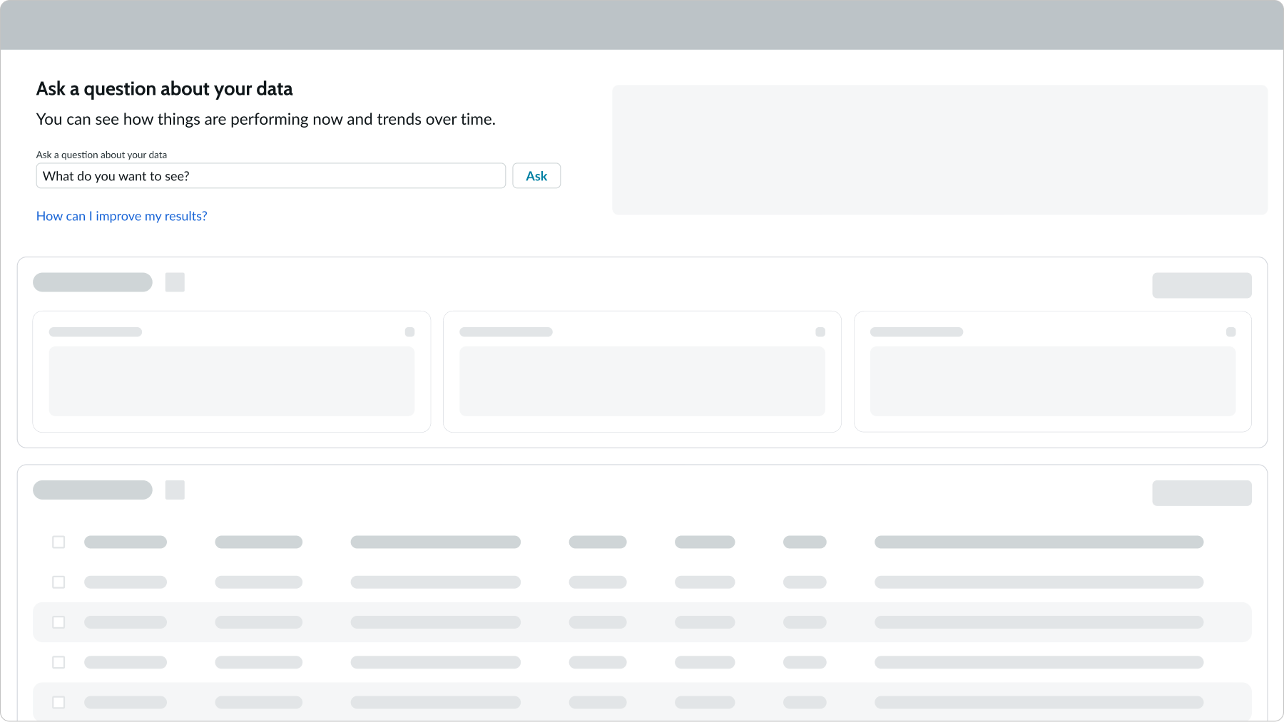 analytics Q&A filling out the display