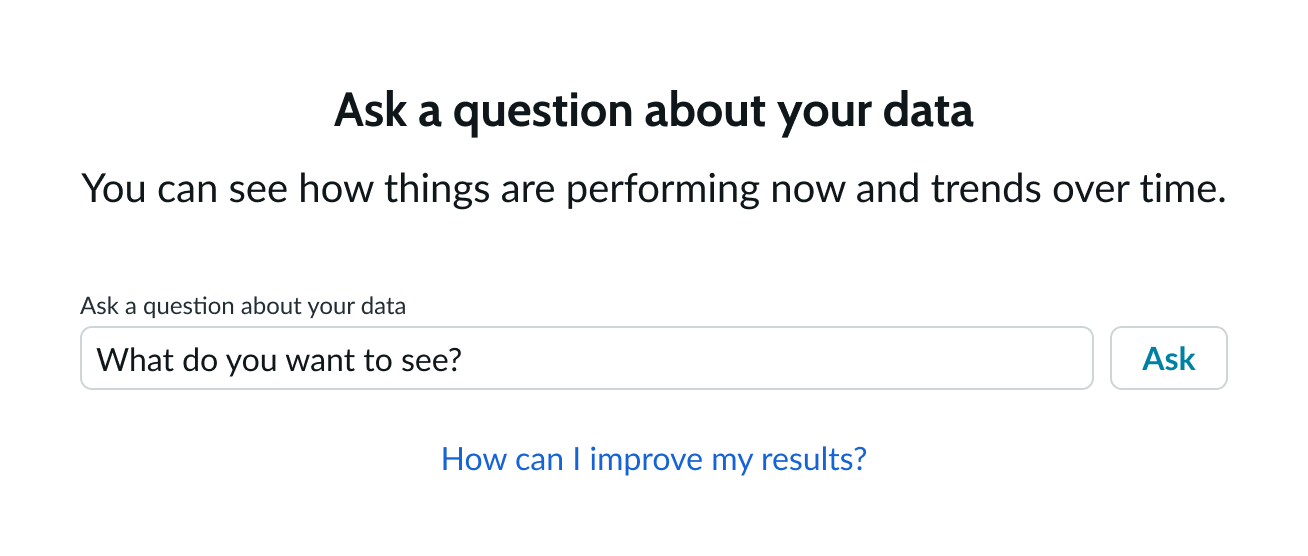 the query builder appears on a page and prompt the user to ask a question