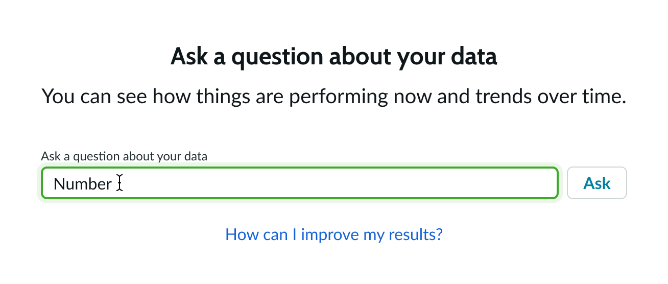 the query builder appears on a page and prompt the user to ask a question