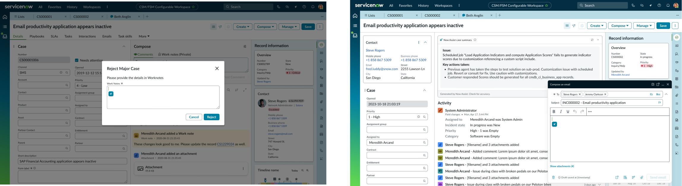 email composer component in new tab in the display