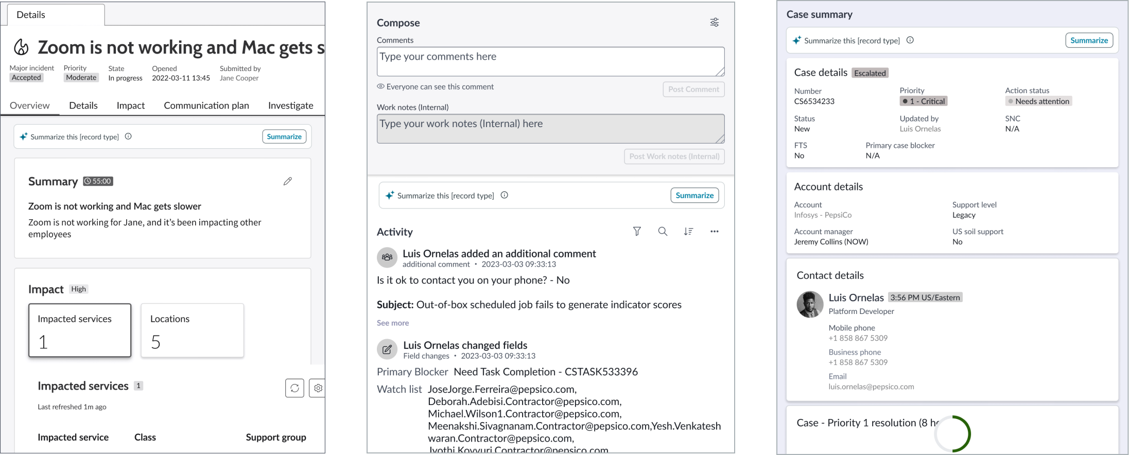 email composer component in new tab in the display