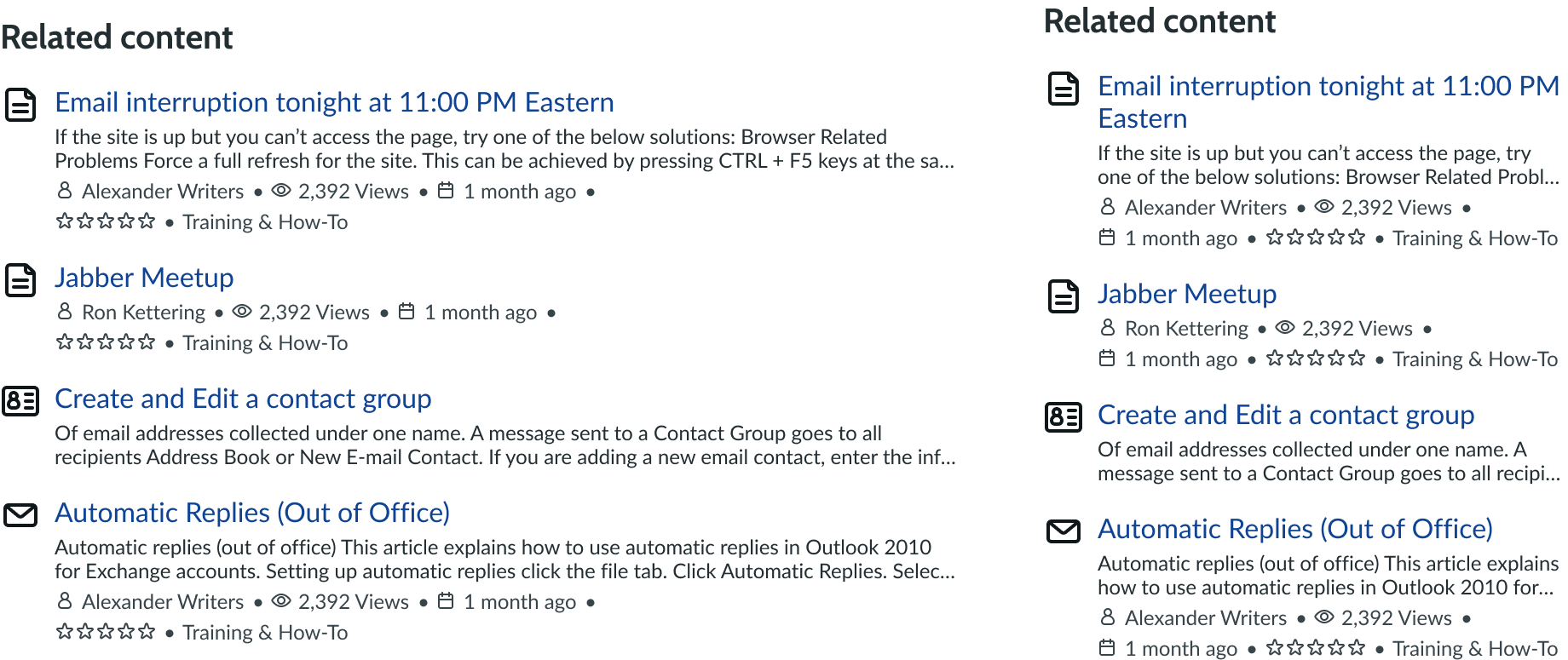 subcomponents stack when the display width is narrow