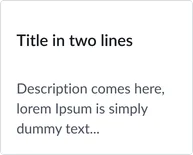 Title and description