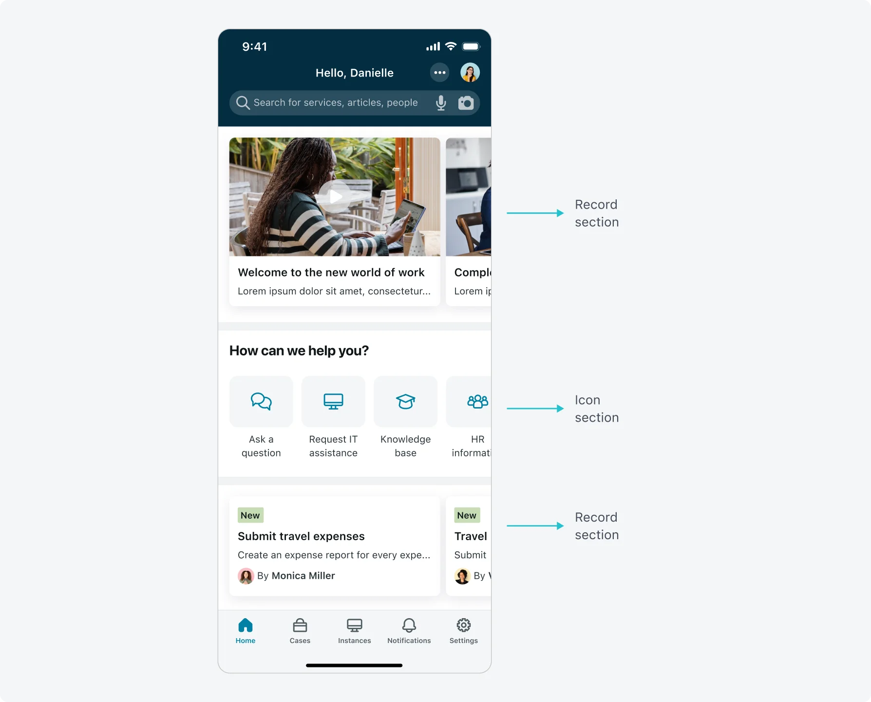 UI Sections