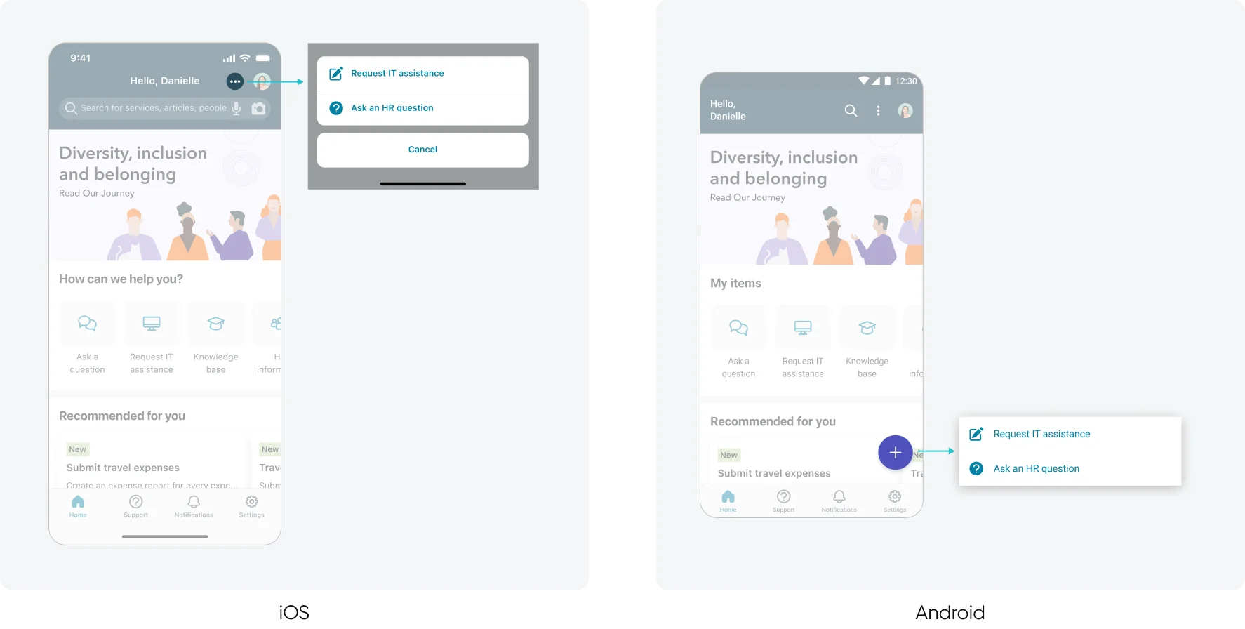 Quick Actions IOS + Android