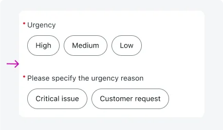 Two choice inputs combined using MergeWithNextUIElement