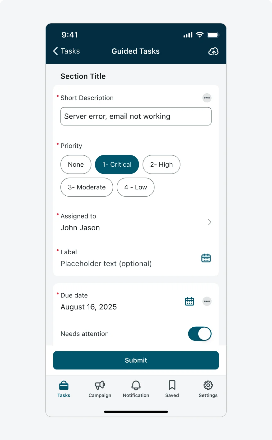 Input form with spacing removed between inputs inside of a section