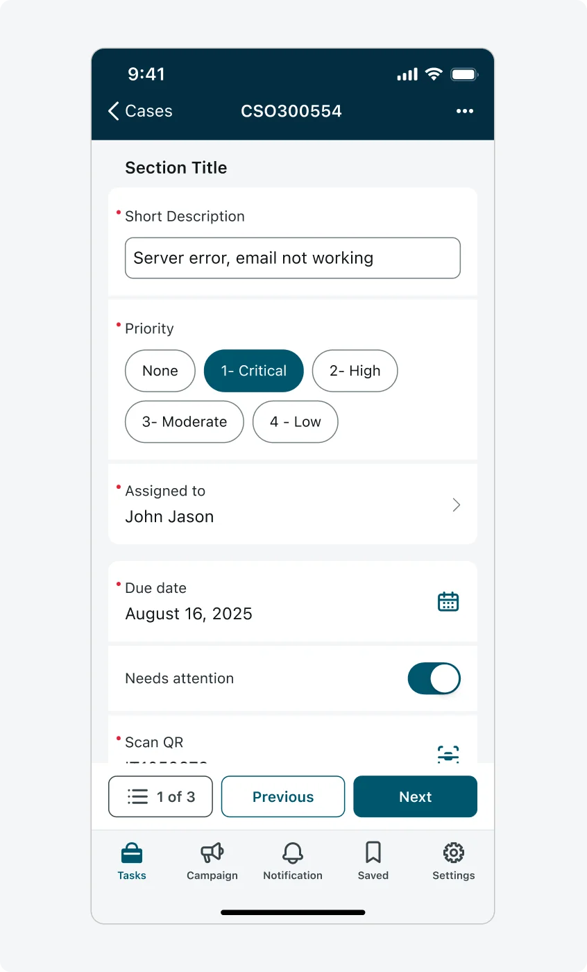 Input form multi page