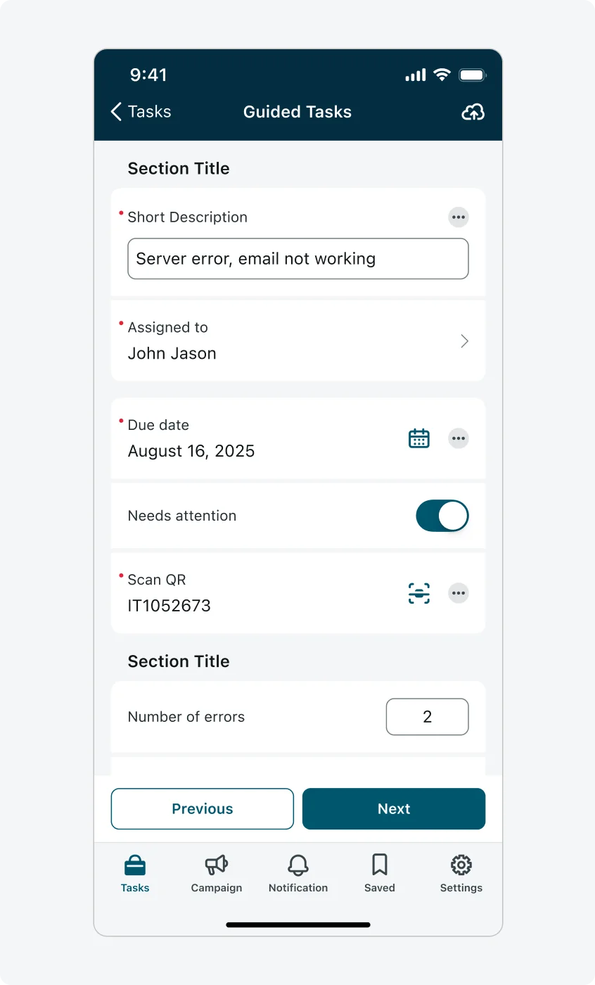 Input form multi page