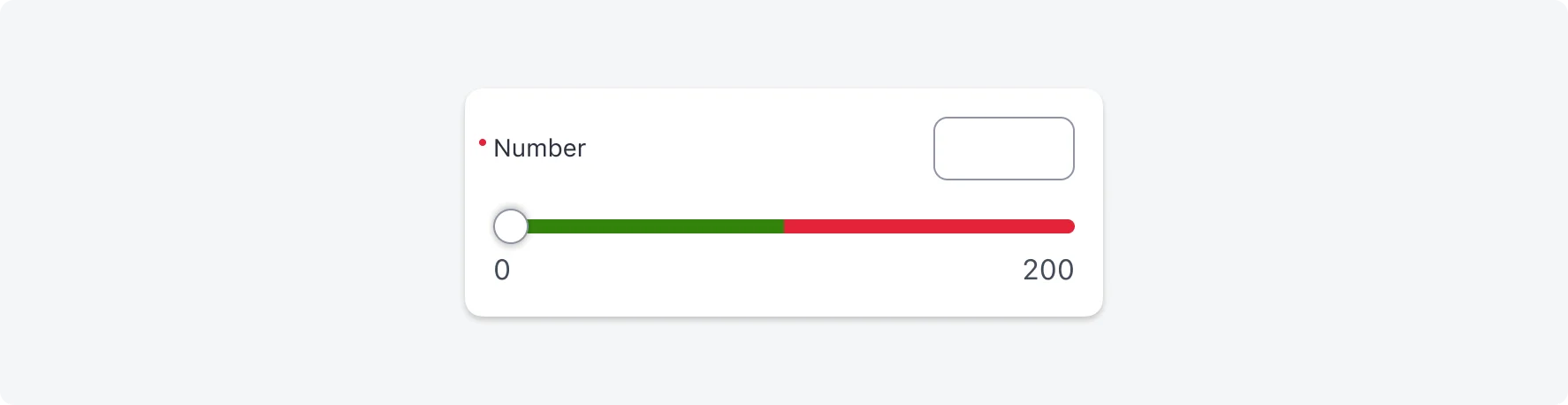 Slider showing 2 color ranges