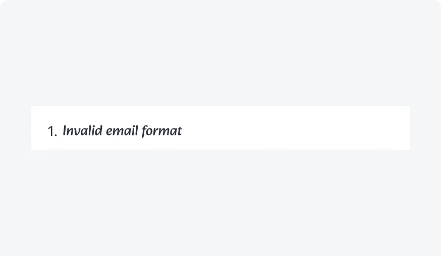 Message with different format styling from the number