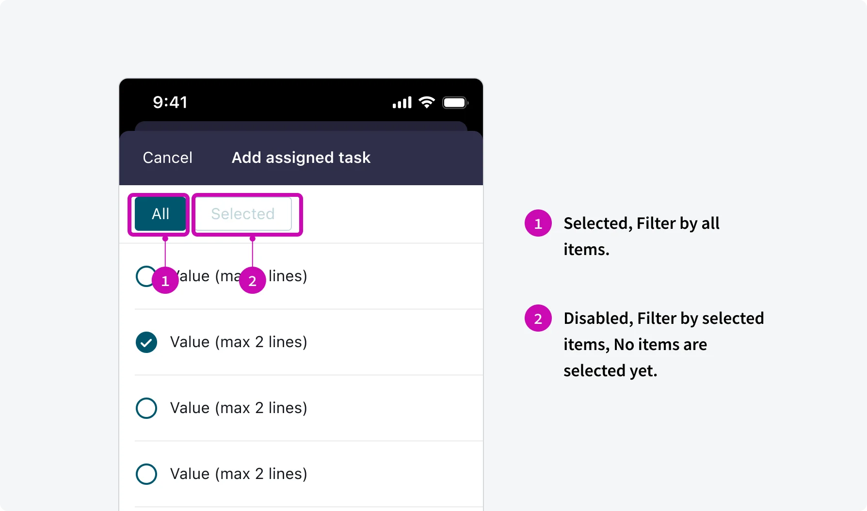 Navigation - selection