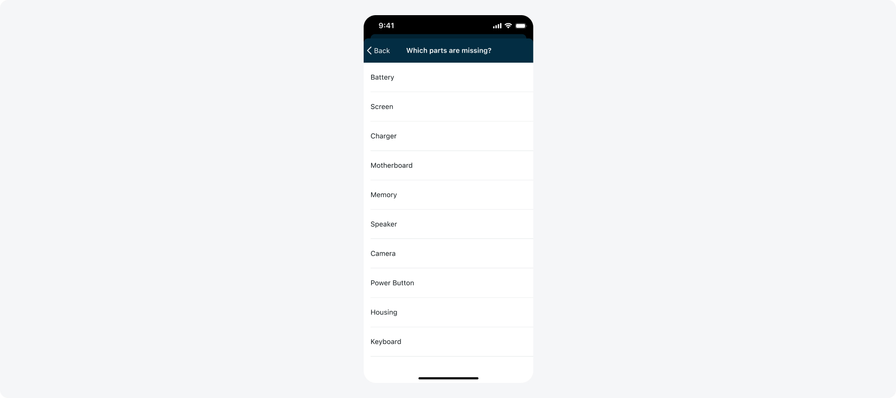 Tapping the "See All" button will take the user to a new screen where they can see all the options.