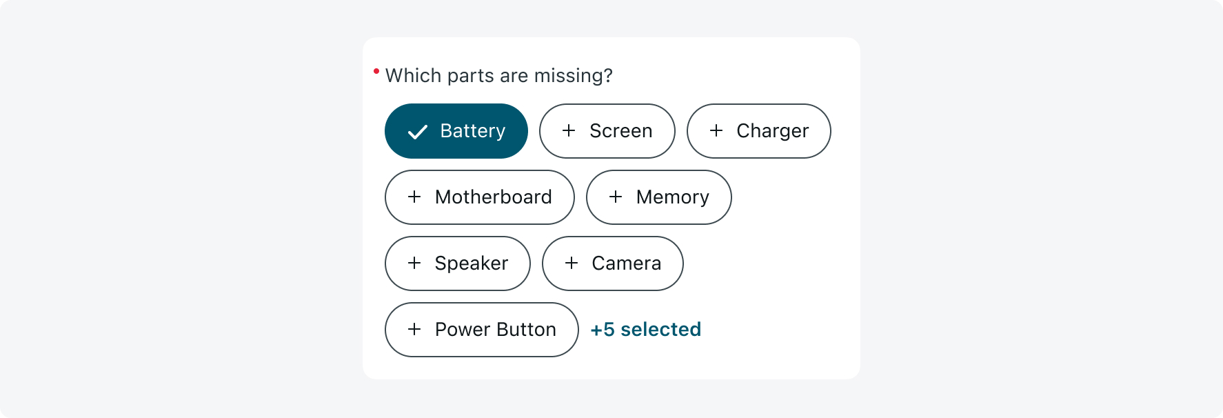 Multiple number of selected options on choice input