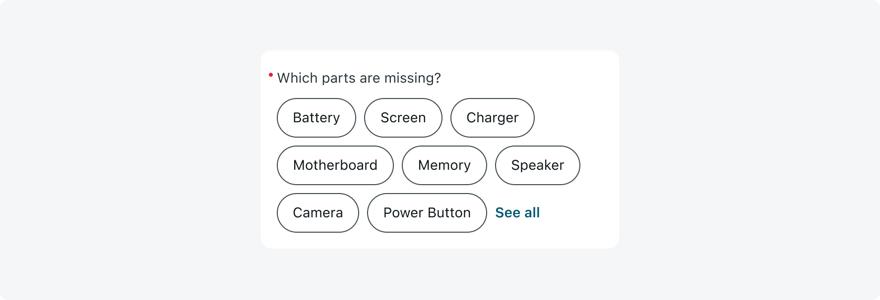 Maximum number of chips with a "see all" button added