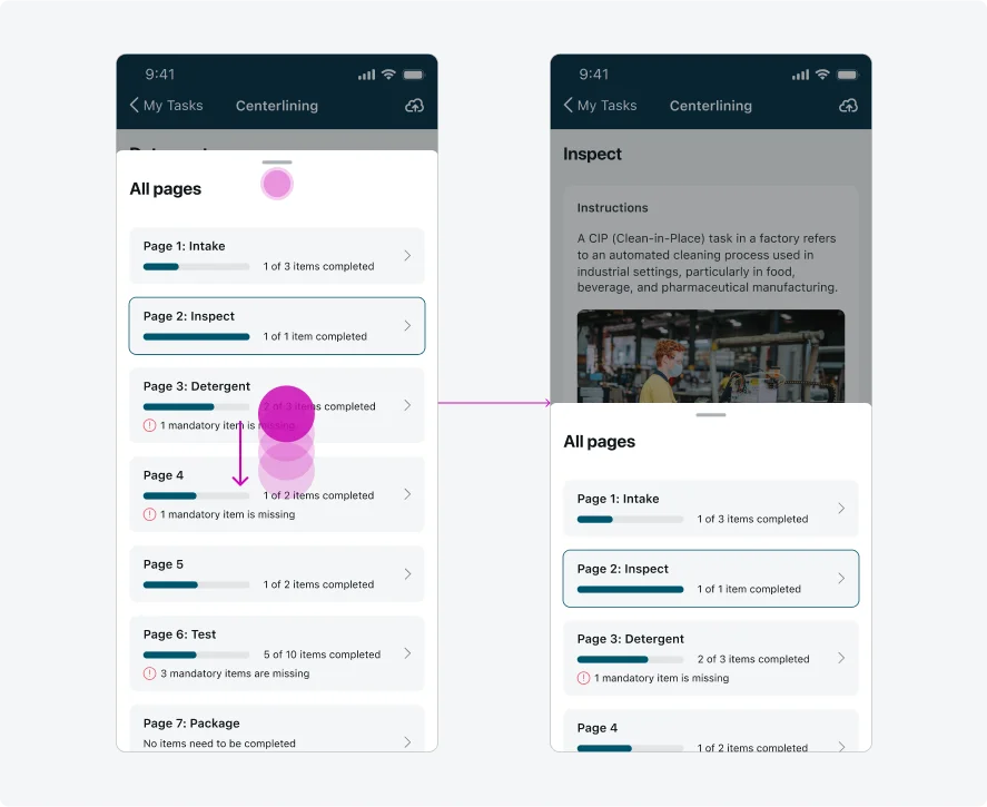 Navigation menu - Minimizing the Navigation menu Sheet