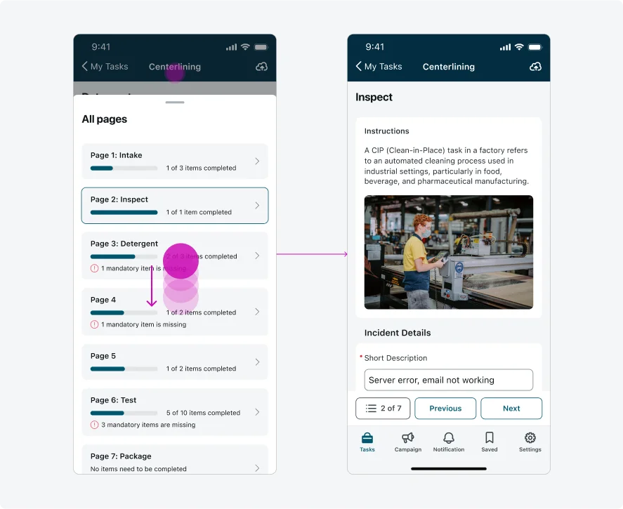 Navigation menu - Closing the Navigation menu Sheet