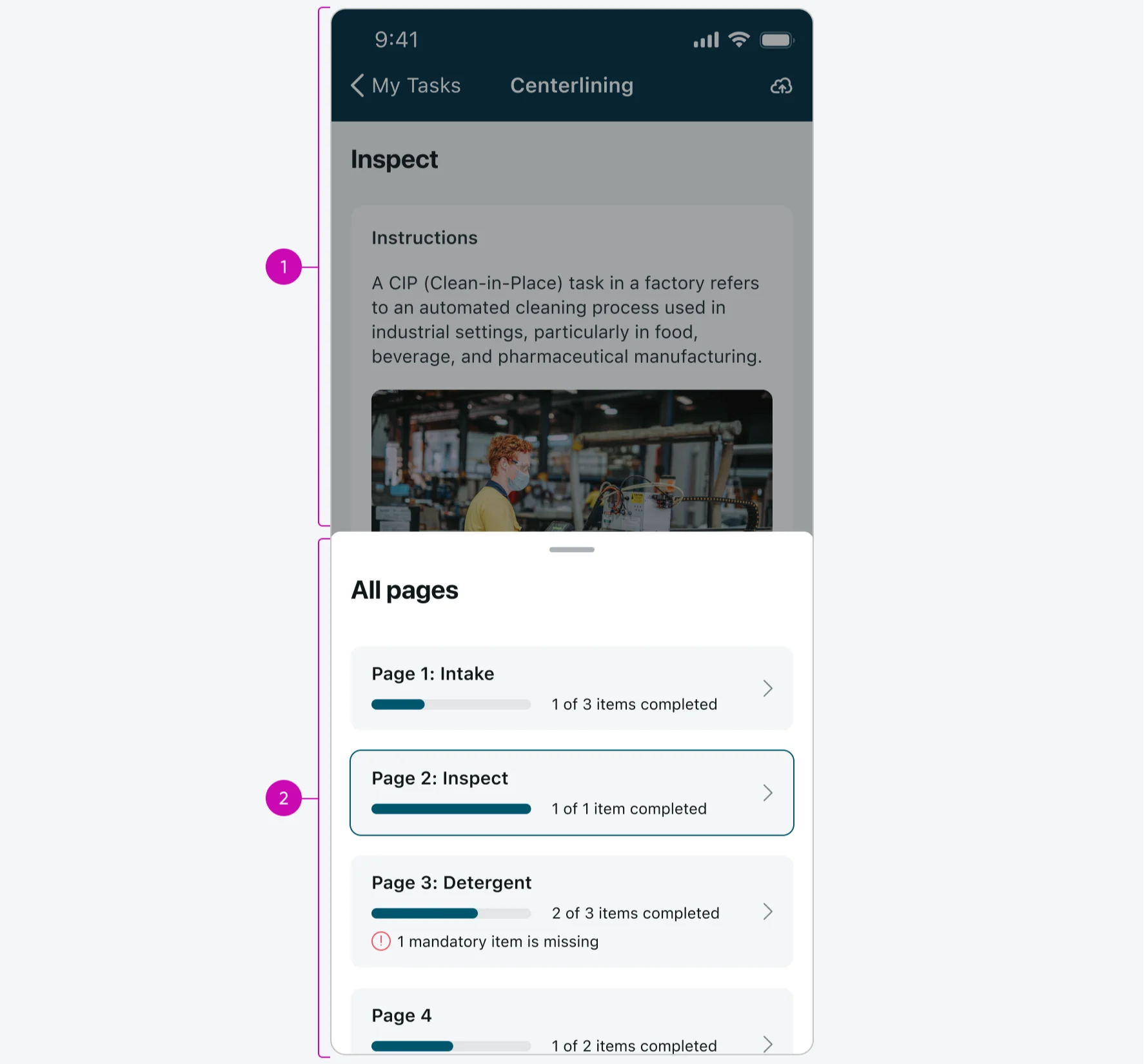 Navigation menu - half open sheet variant