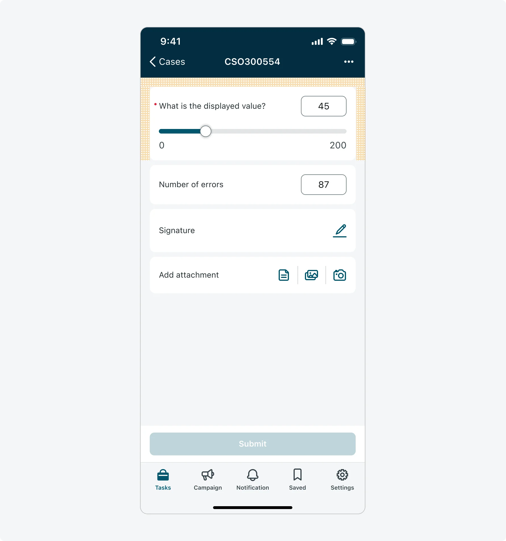Slider input - Alignment and positioning