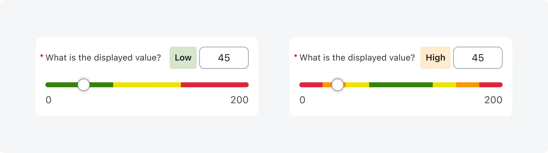 Slider input - configurations - color ranges