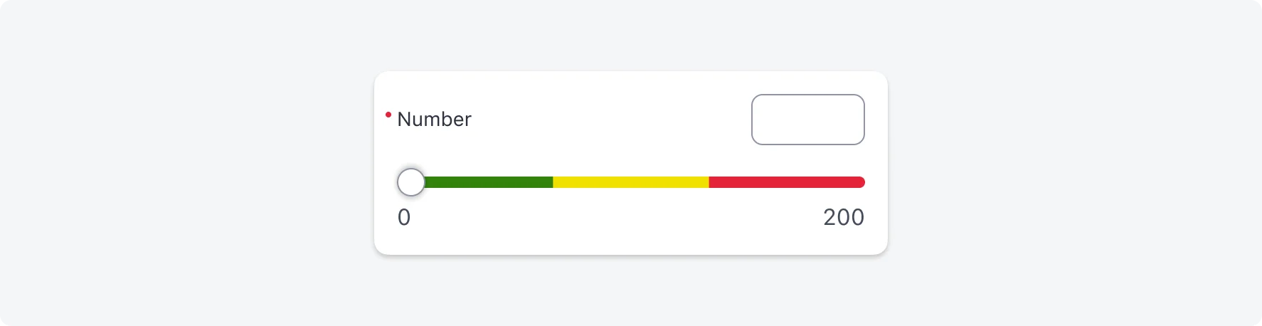 Slider showing 3 color ranges