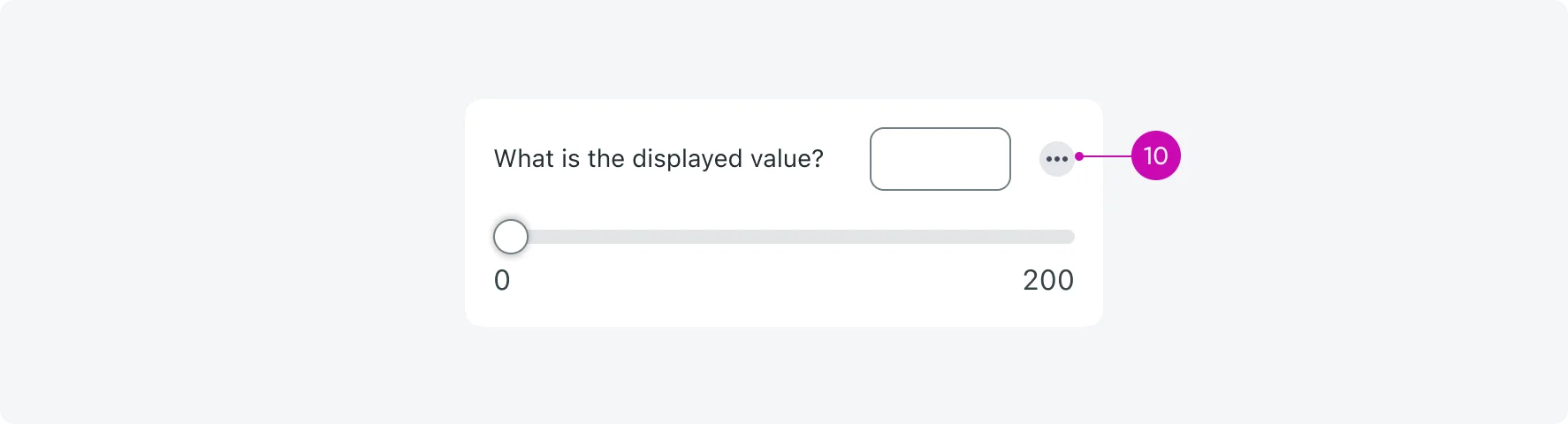 Slider input configured with input actions icon