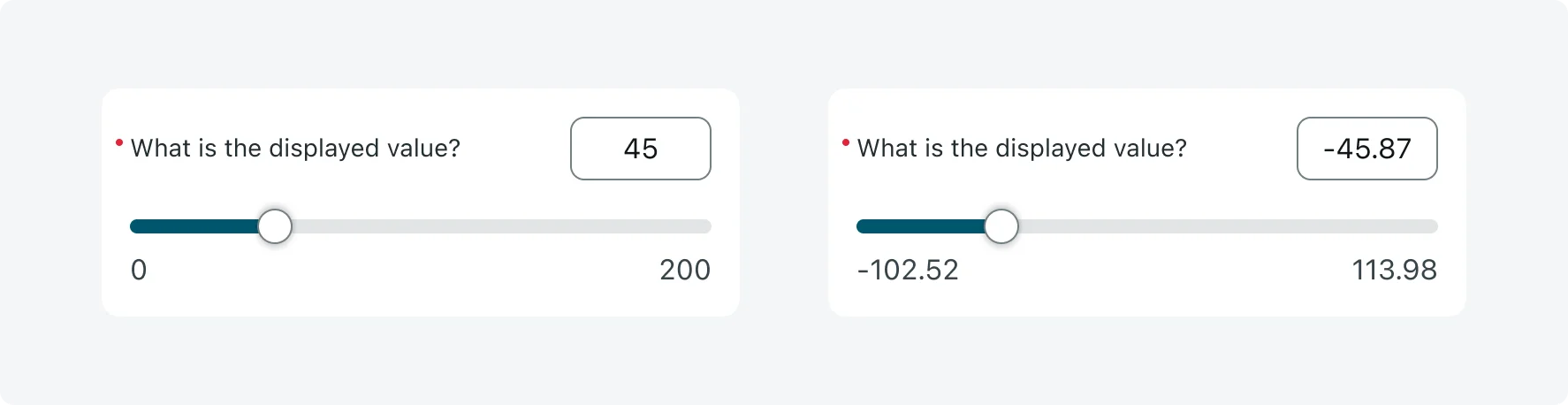 Slider input - configurations - min max