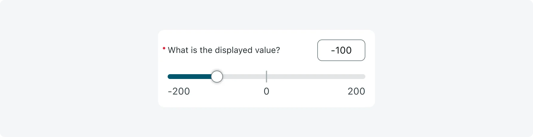 Slider with reference point for “0” with negative minimum and positive maximum